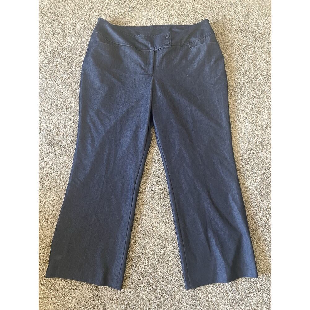 Lane Bryant Chambray Wide Leg Trouser Pants Size 20 Double Button Closure